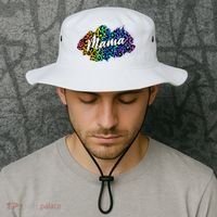 Mama Neon Leopard Print Cute Gift Bucket Hat thumb 2