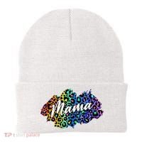 Mama Neon Leopard Print Cute Gift Beanie thumb 0