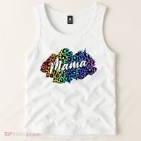 Mama Neon Leopard Print Cute Gift Tank Top thumb 2
