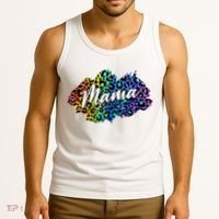 Mama Neon Leopard Print Cute Gift Tank Top thumb 3