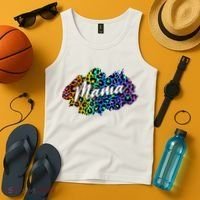 Mama Neon Leopard Print Cute Gift Tank Top thumb 4
