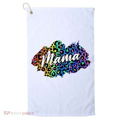 Mama Neon Leopard Print Cute Gift Golf Towel