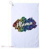 Mama Neon Leopard Print Cute Gift Golf Towel thumb 0