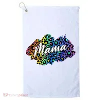 Mama Neon Leopard Print Cute Gift Golf Towel thumb 0