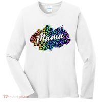 Mama Neon Leopard Print Cute Gift Women's Long Sleeve Shirt thumb 0
