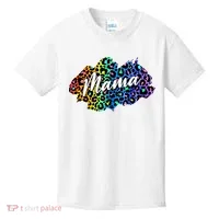 Mama Neon Leopard Print Cute Gift Kids T-Shirt thumb 0