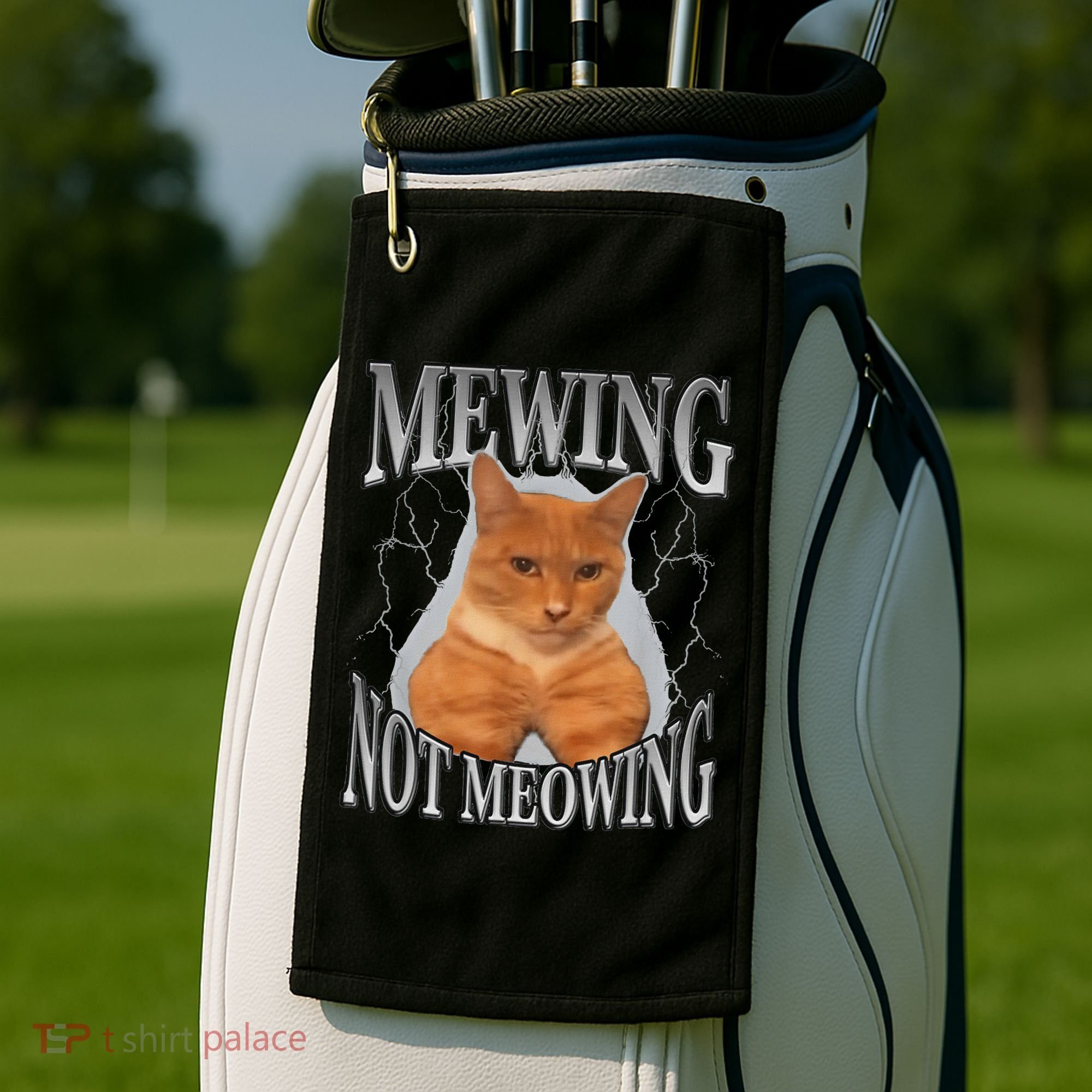 Mewing Not Meowing Golf Towel