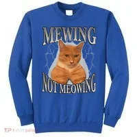 Mewing Not Meowing Sweatshirt thumb 0
