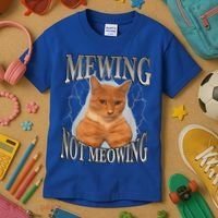 Mewing Not Meowing Kids T-Shirt thumb 3
