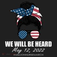 Million Nurse March We Will Be Heard Messy Bun USA Women's Sweatshirt thumb 2