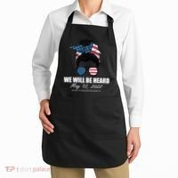 Million Nurse March We Will Be Heard Messy Bun USA Apron thumb 2