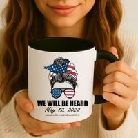 Million Nurse March We Will Be Heard Messy Bun USA Coffee Mug thumb 3