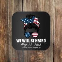 Million Nurse March We Will Be Heard Messy Bun USA Coaster thumb 0