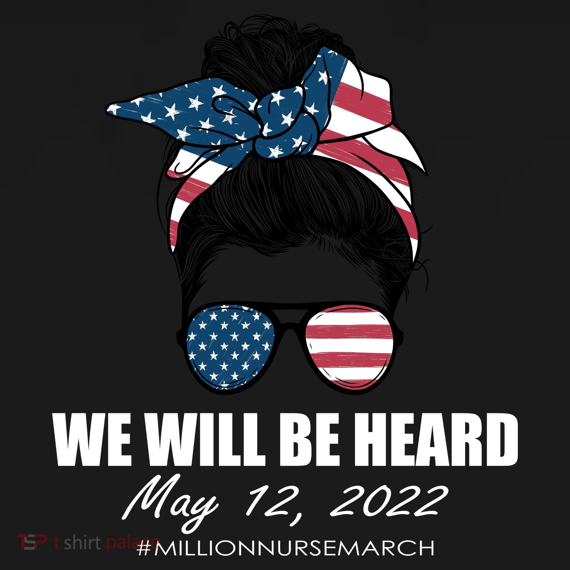 Million Nurse March We Will Be Heard Messy Bun USA Coaster