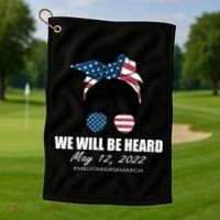 Million Nurse March We Will Be Heard Messy Bun USA Golf Towel thumb 1