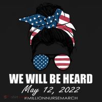 Million Nurse March We Will Be Heard Messy Bun USA Visor thumb 3