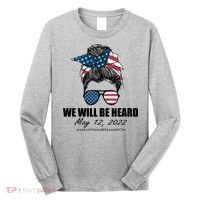 Million Nurse March We Will Be Heard Messy Bun USA Long Sleeve Shirt thumb 0