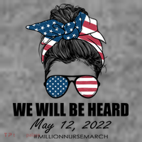 Million Nurse March We Will Be Heard Messy Bun USA Long Sleeve Shirt thumb 2