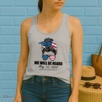 Million Nurse March We Will Be Heard Messy Bun USA Women's Tank Top thumb 2