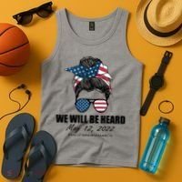 Million Nurse March We Will Be Heard Messy Bun USA Tank Top thumb 4