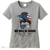 Million Nurse March We Will Be Heard Messy Bun USA Women's T-Shirt thumb 0