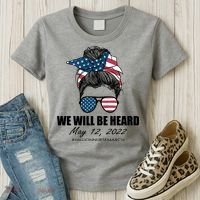 Million Nurse March We Will Be Heard Messy Bun USA Women's T-Shirt thumb 3