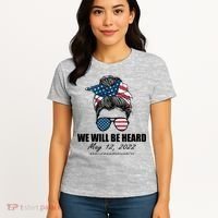 Million Nurse March We Will Be Heard Messy Bun USA Women's T-Shirt thumb 4