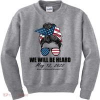 Million Nurse March We Will Be Heard Messy Bun USA Kids Sweatshirt thumb 0