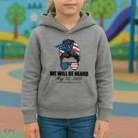Million Nurse March We Will Be Heard Messy Bun USA Kids Hoodie thumb 3