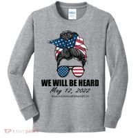 Million Nurse March We Will Be Heard Messy Bun USA Kids Long Sleeve Shirt thumb 0