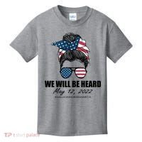Million Nurse March We Will Be Heard Messy Bun USA Kids T-Shirt thumb 0