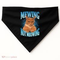 Mewing Not Meowing Funny Cat Meme USA-Made Doggie Bandana thumb 0