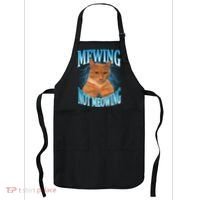 Mewing Not Meowing Funny Cat Meme Apron thumb 0