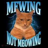 Mewing Not Meowing Funny Cat Meme Bucket Hat thumb 4