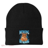 Mewing Not Meowing Funny Cat Meme Beanie thumb 0