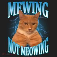 Mewing Not Meowing Funny Cat Meme Beanie thumb 2