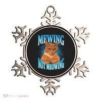 Mewing Not Meowing Funny Cat Meme Ornament thumb 0
