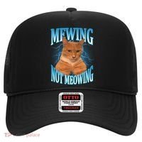Mewing Not Meowing Funny Cat Meme Hat thumb 0