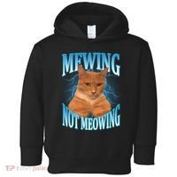 Mewing Not Meowing Funny Cat Meme Toddler Hoodie thumb 0
