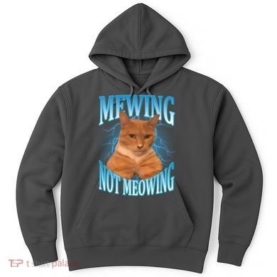 Mewing Not Meowing Funny Cat Meme Hoodie