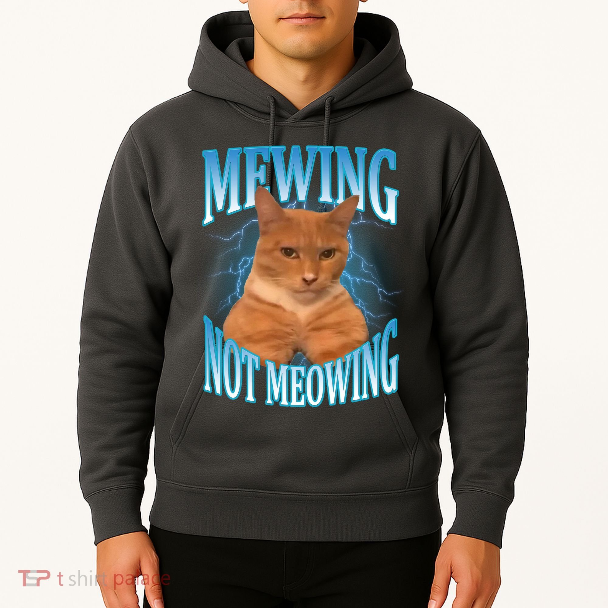 Mewing Not Meowing Funny Cat Meme Hoodie