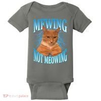 Mewing Not Meowing Funny Cat Meme Baby Bodysuit thumb 0