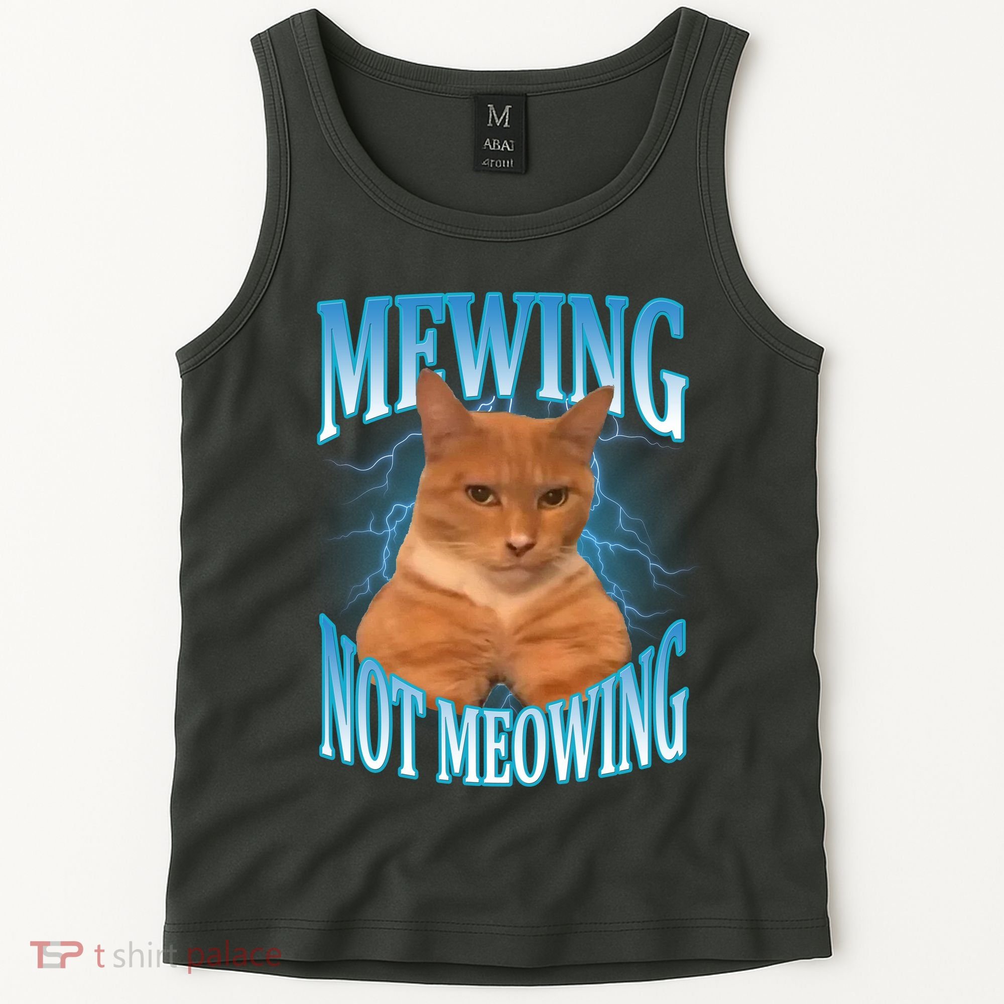 Mewing Not Meowing Funny Cat Meme Tank Top