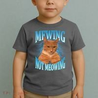 Mewing Not Meowing Funny Cat Meme Toddler T-Shirt thumb 2