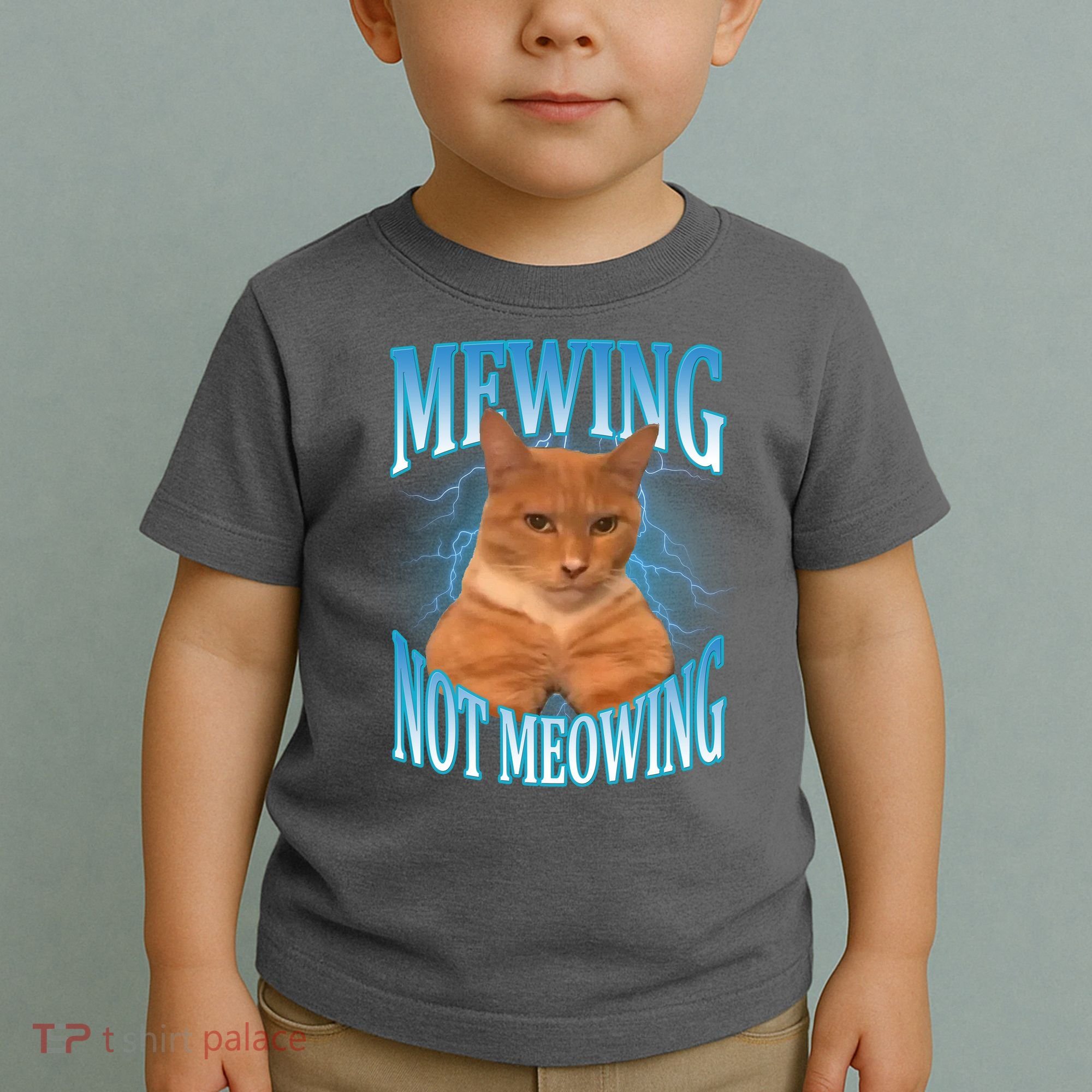 Mewing Not Meowing Funny Cat Meme Toddler T-Shirt