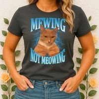 Mewing Not Meowing Funny Cat Meme Women's T-Shirt thumb 2