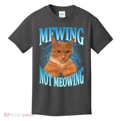 Mewing Not Meowing Funny Cat Meme Kids T-Shirt