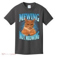 Mewing Not Meowing Funny Cat Meme Kids T-Shirt thumb 0