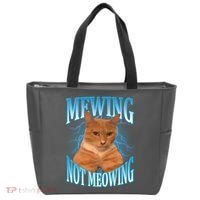 Mewing Not Meowing Funny Cat Meme Tote Bag thumb 0