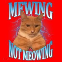 Mewing Not Meowing Funny Cat Meme Santa Hat thumb 1